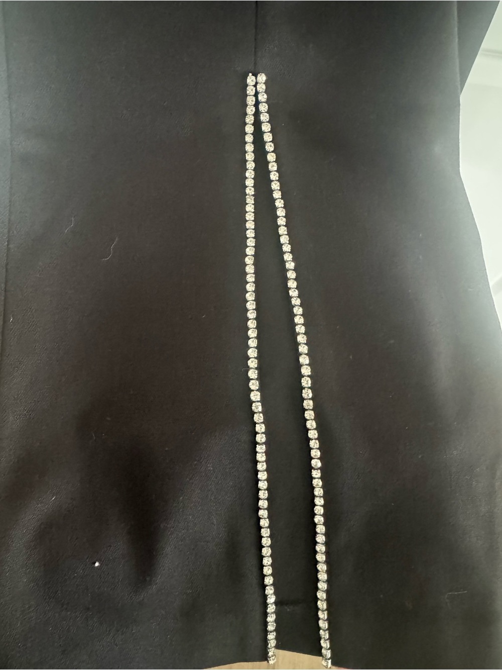 Alice + Olivia Black Rhinestone Slit Flare Dress Pants Size 6 - Picture 3 of 6